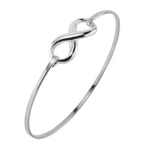 925 Sterling Silver Infinity Love Bracelet Bangle